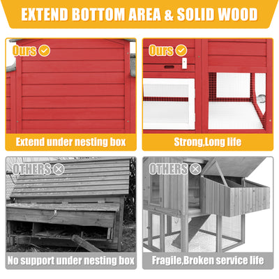 Small Chicken Coop with Run for 2–3 Chickens with Wheels – 2-Tier Stackable