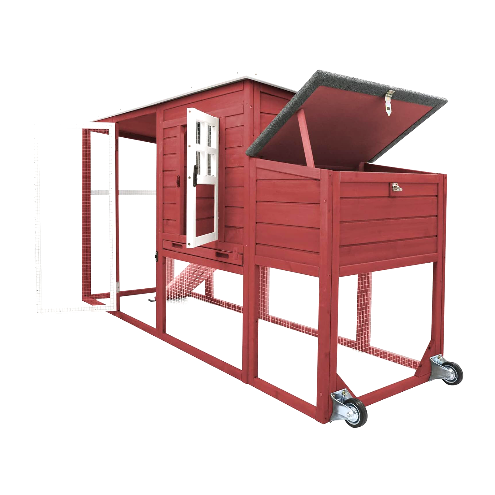 Large Hen House with Nesting Box, Removable Tray-PET22W