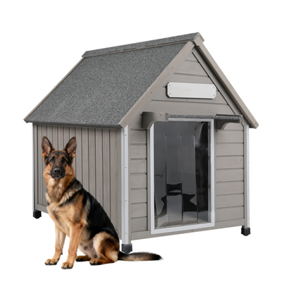 Large Dog House(37.4"W)-Metal Chew-Proof & Waterproof Roof - PET45