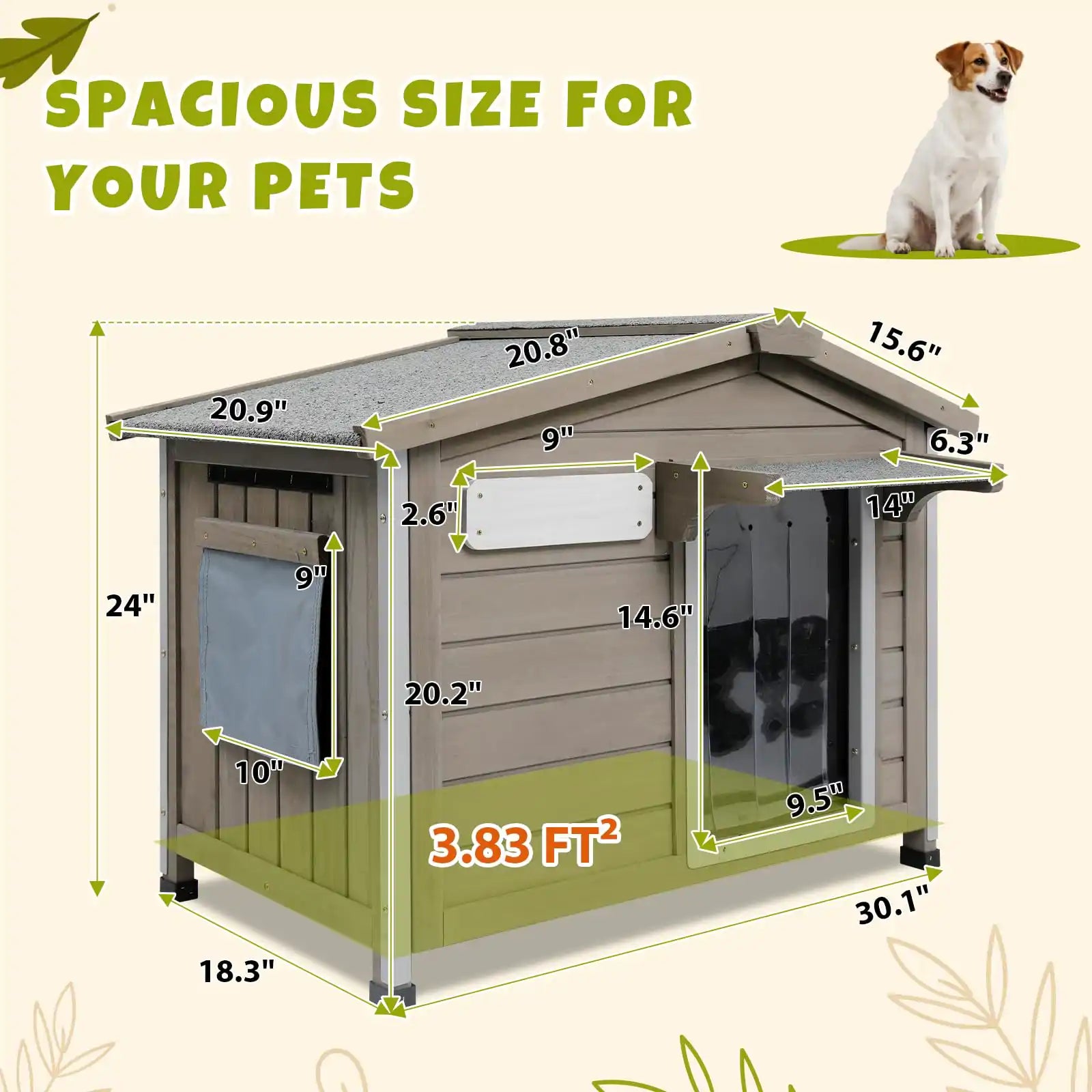 Easy to Clean and Assemble Wooden Dog House – PETSCOSSET