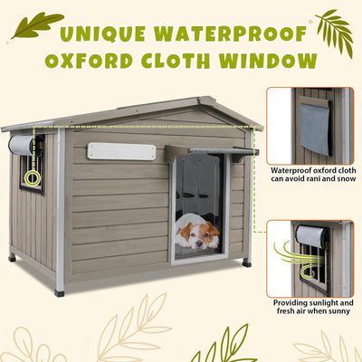 Spacious Large Dog House with Anti-Chewing Metal Edges for Durability