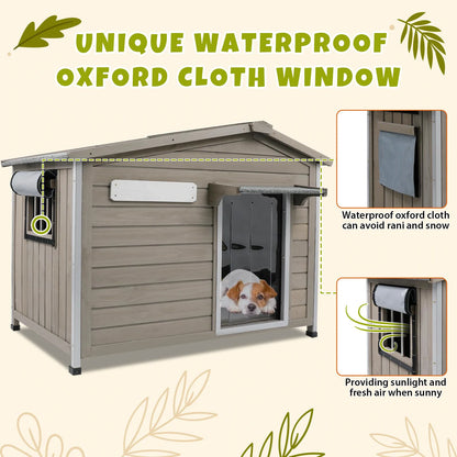 Spacious Large Dog House with Anti-Chewing Metal Edges for Durability