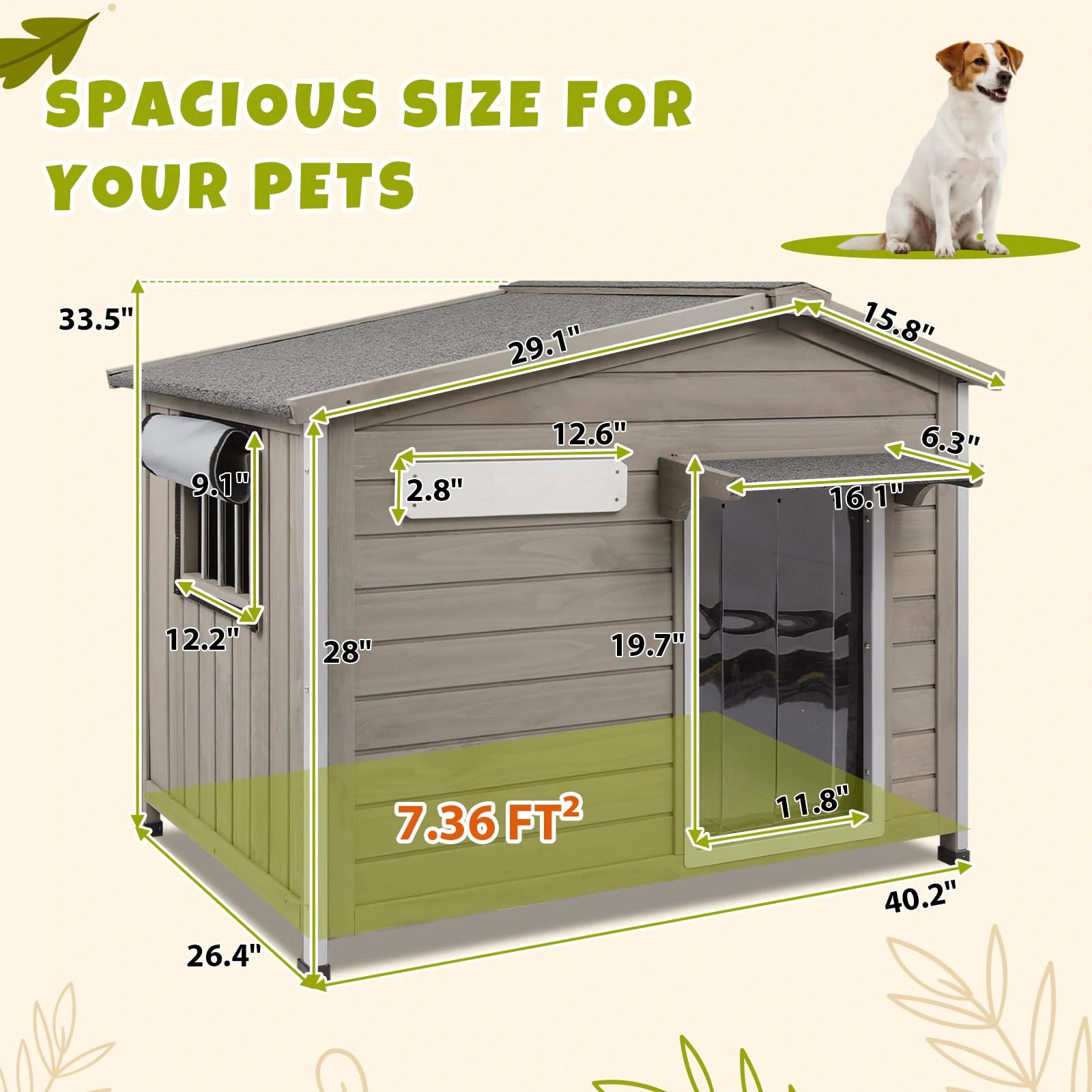 Weatherproof Dog House for Outdoor Use in All Seasons