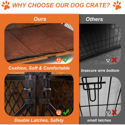 31″L Dog Crate Furniture Wooden Dog Kennel with Wheels-PET52