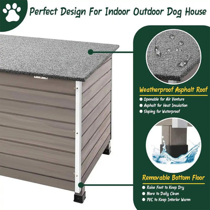 Outdoor Wooden Dog House Puppy Shelter for Small Dogs-PET63