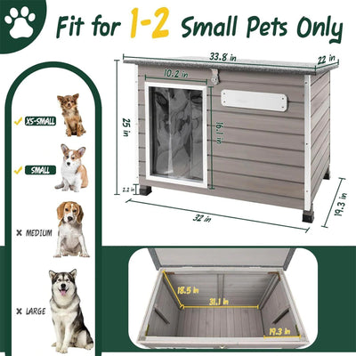Outdoor Wooden Dog House Puppy Shelter for Small Dogs-PET63