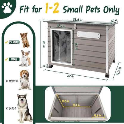 Outdoor Wooden Dog House Puppy Shelter for Small Dogs-PET63