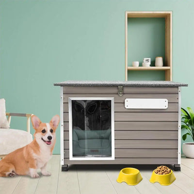 Outdoor Wooden Dog House Puppy Shelter for Small Dogs-PET63