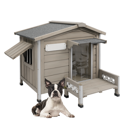 Weatherproof Durable Dog Kennel with Porch 27.8″H-PET66