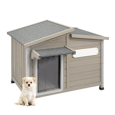 Small Dog House (29.2"L)Metal-Reinforced Chew-Proof Rainproof - PET68