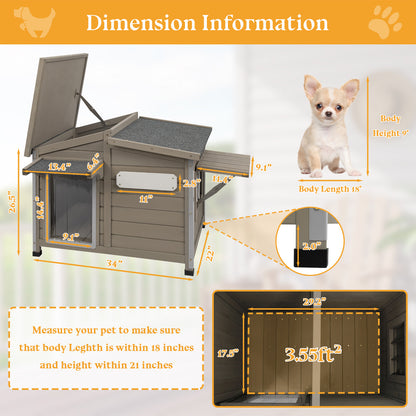 26.5″H Anti-Chewing Iron Frame Wooden Dog Kennel -PET68