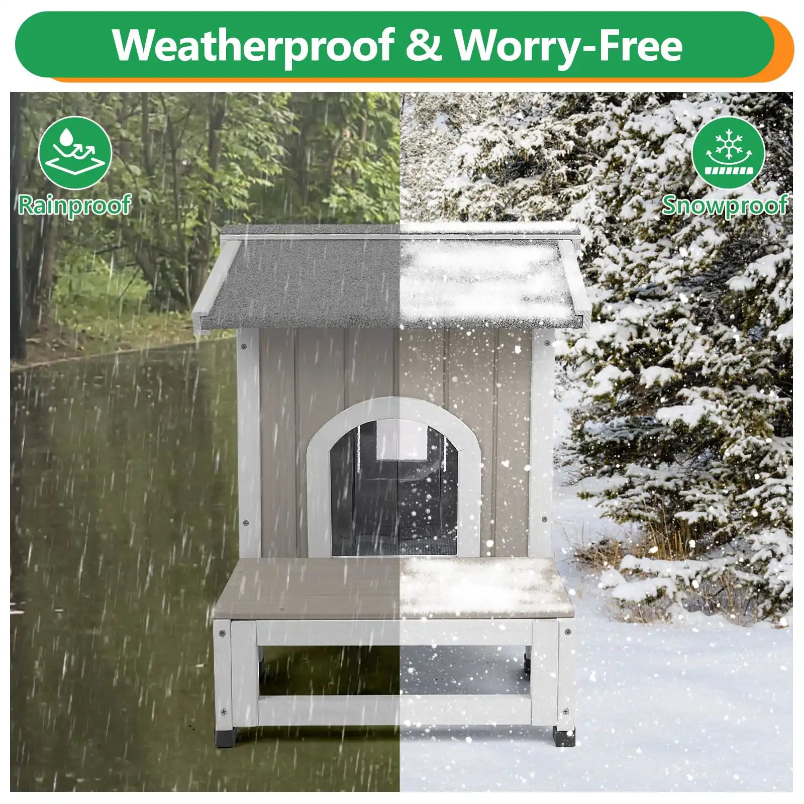 Outdoor cat shelter with insulated liner for winter protection