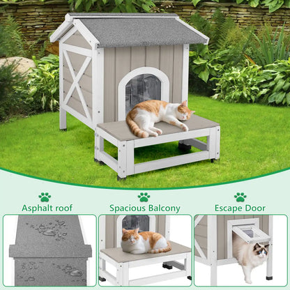 Side view of PETSCOSSET outdoor insulated cat house