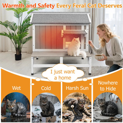 Feral cat winter shelter with insulation protection
