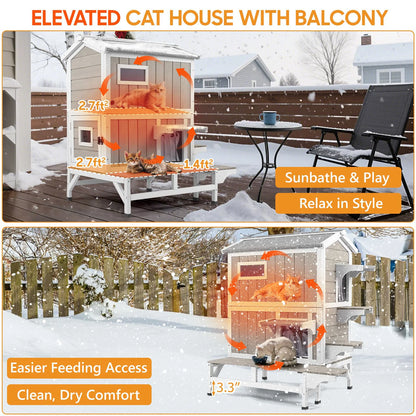 Weatherproof insulated cat house for outdoor cats