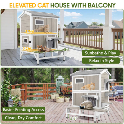 Open roof cat house for easy cleaning and access