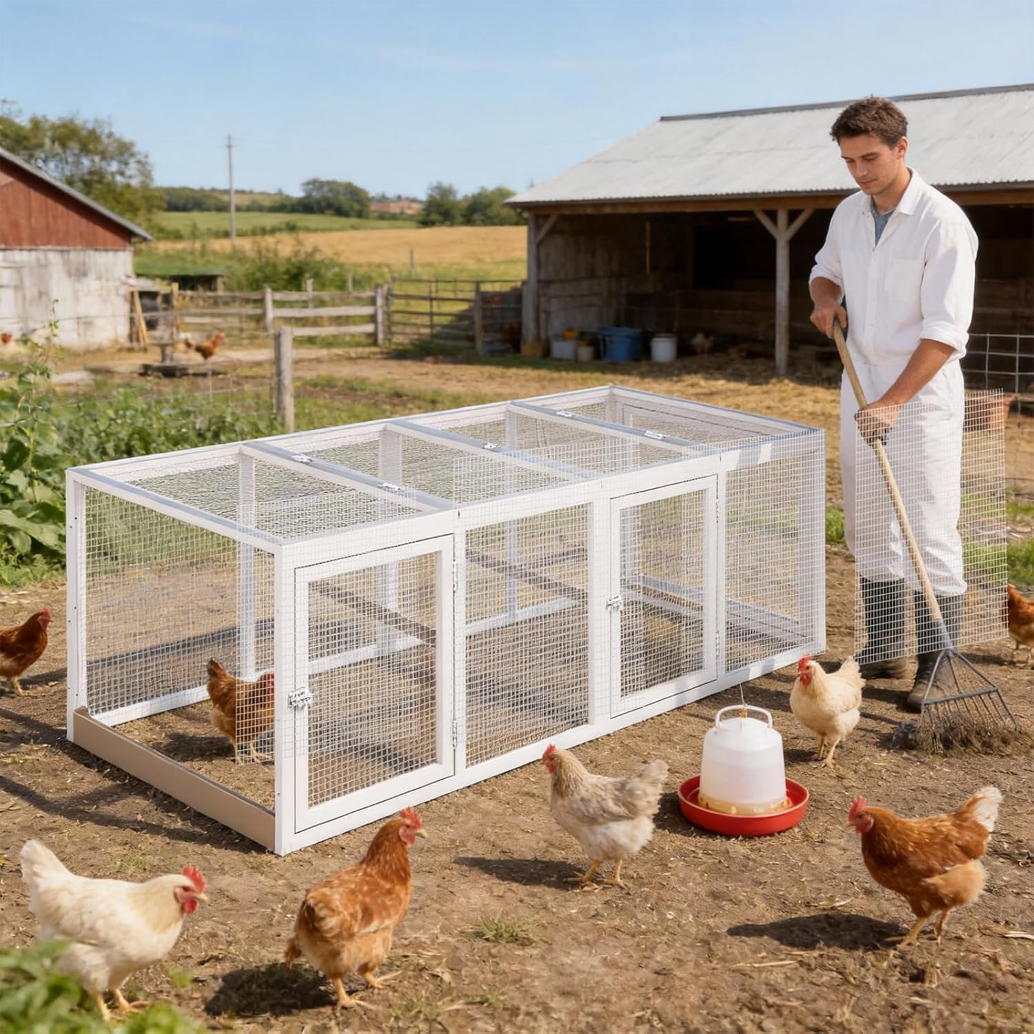 Outdoor Wooden Chicken Run Extension with Perches-PET88