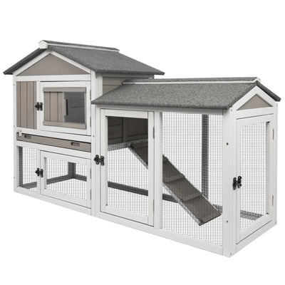 PETSCOSSET rabbit hutch with weather-resistant asphalt roof