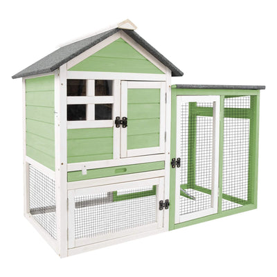 PETSCOSSET green rabbit hutch with waterproof asphalt roof