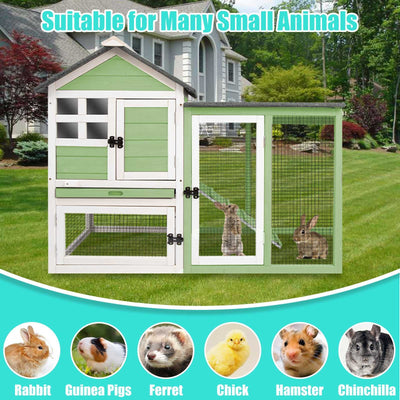 Spacious rabbit house with dual access doors