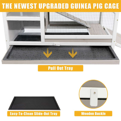 Indoor Guinea Pig Cage for Small Animals Habitat with Wheels, Pull-Out Tray-PET36