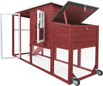 PETSCOSSET PET22 red chicken coop with run and nesting box