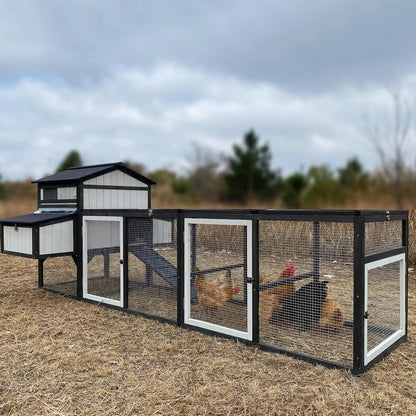 PETSCOSSET PET27 116″L extra large black chicken coop with nesting boxes