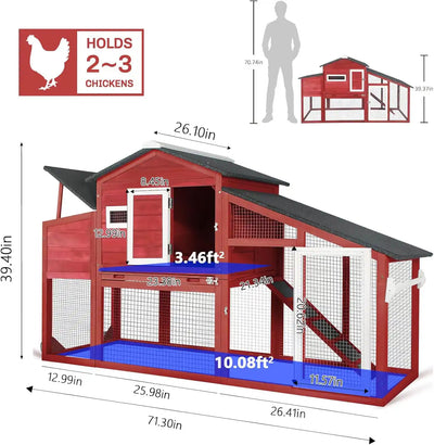 Two-story backyard poultry cage with nesting box and ramp