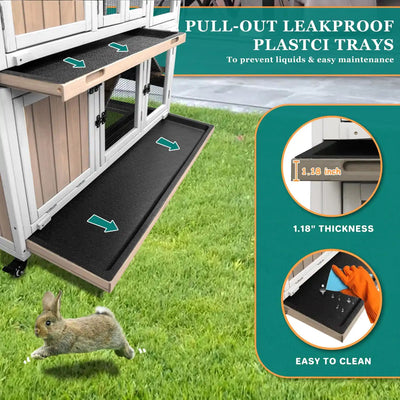 Side view of PET33 hutch showing ramp between levels