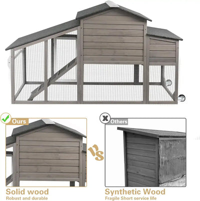 Compact wooden chicken coop placed on backyard grass