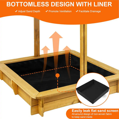 Sandbox closed with lid to protect sand from rain and animals