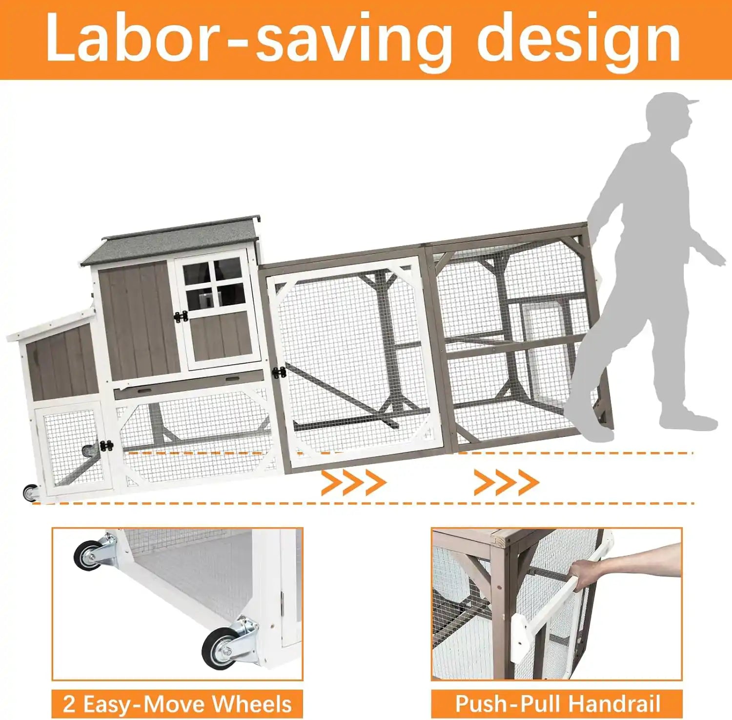 Chicken coop with multiple access points and removable tray