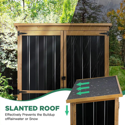 Fully assembled GF33 outdoor cabinet in garden setting