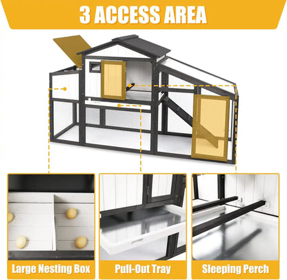 Nesting box with hinged lid for easy egg access