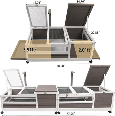Spacious indoor tortoise pen with removable mesh cover