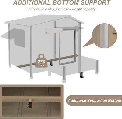 Dog house with elevated floor and front porch area