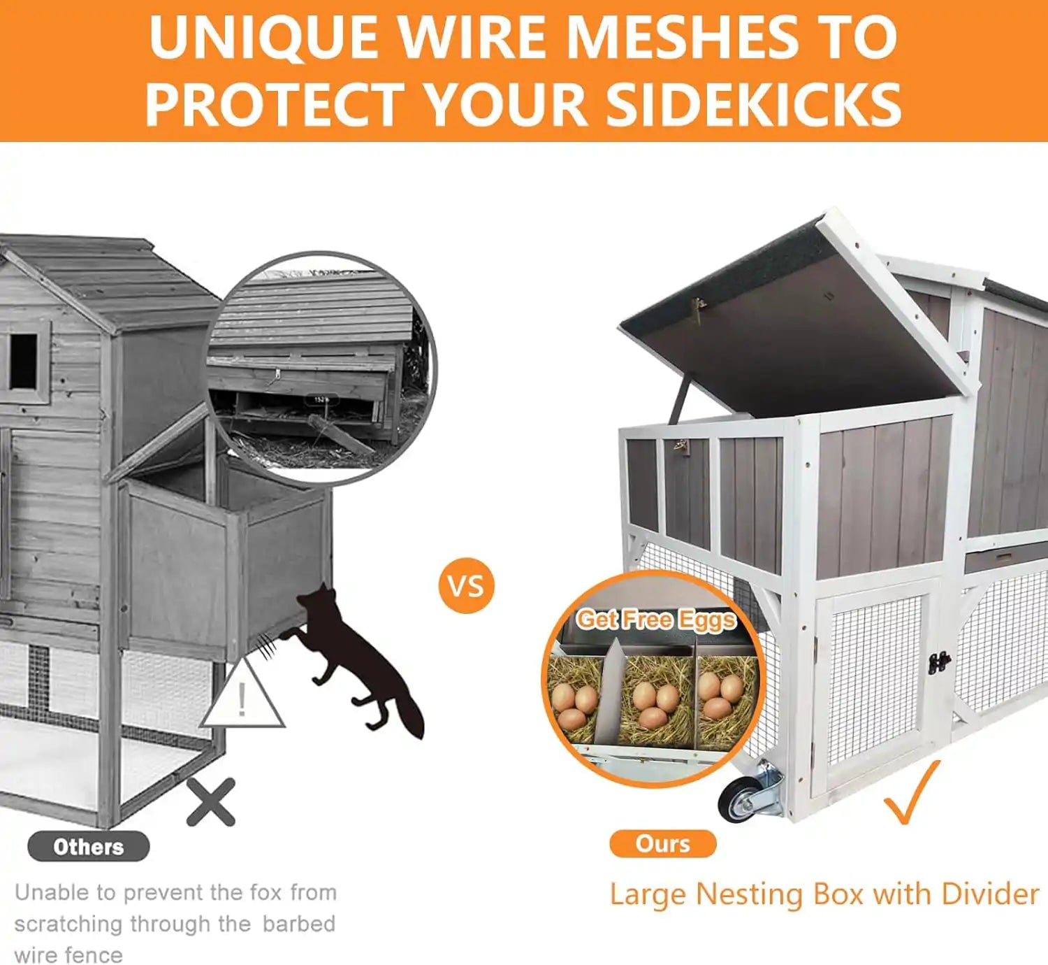 Extra-large backyard chicken cage suitable for 5–8 hens
