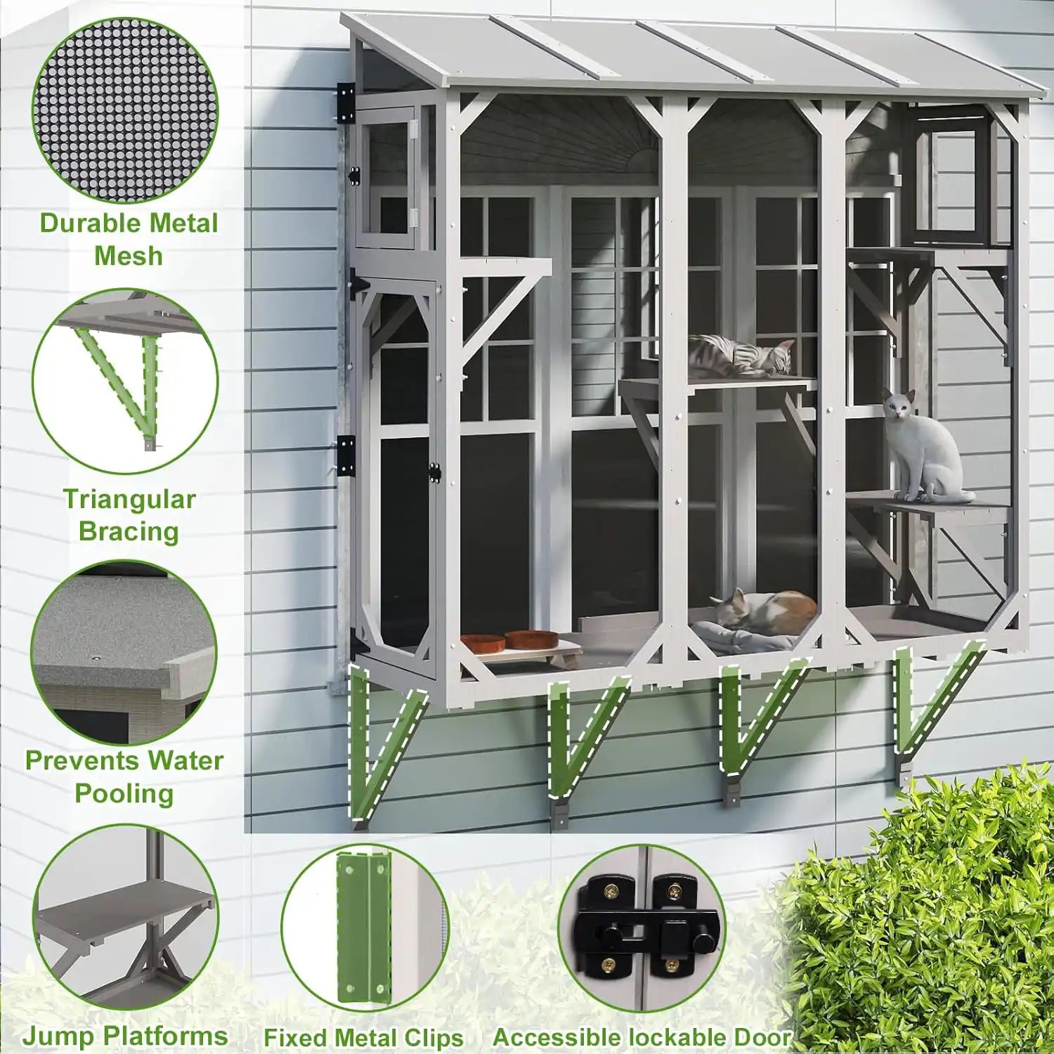 Durable fir wood catio with weather-resistant finish