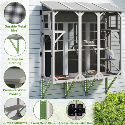 Durable fir wood catio with weather-resistant finish