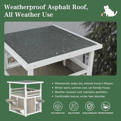 Elevated design keeps cats dry and safe