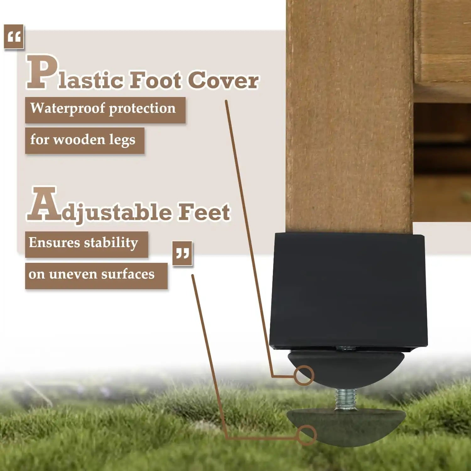 PETSCOSSET 38.8″L Outdoor Storage Shed, Garden Storage Cabinet, Brown