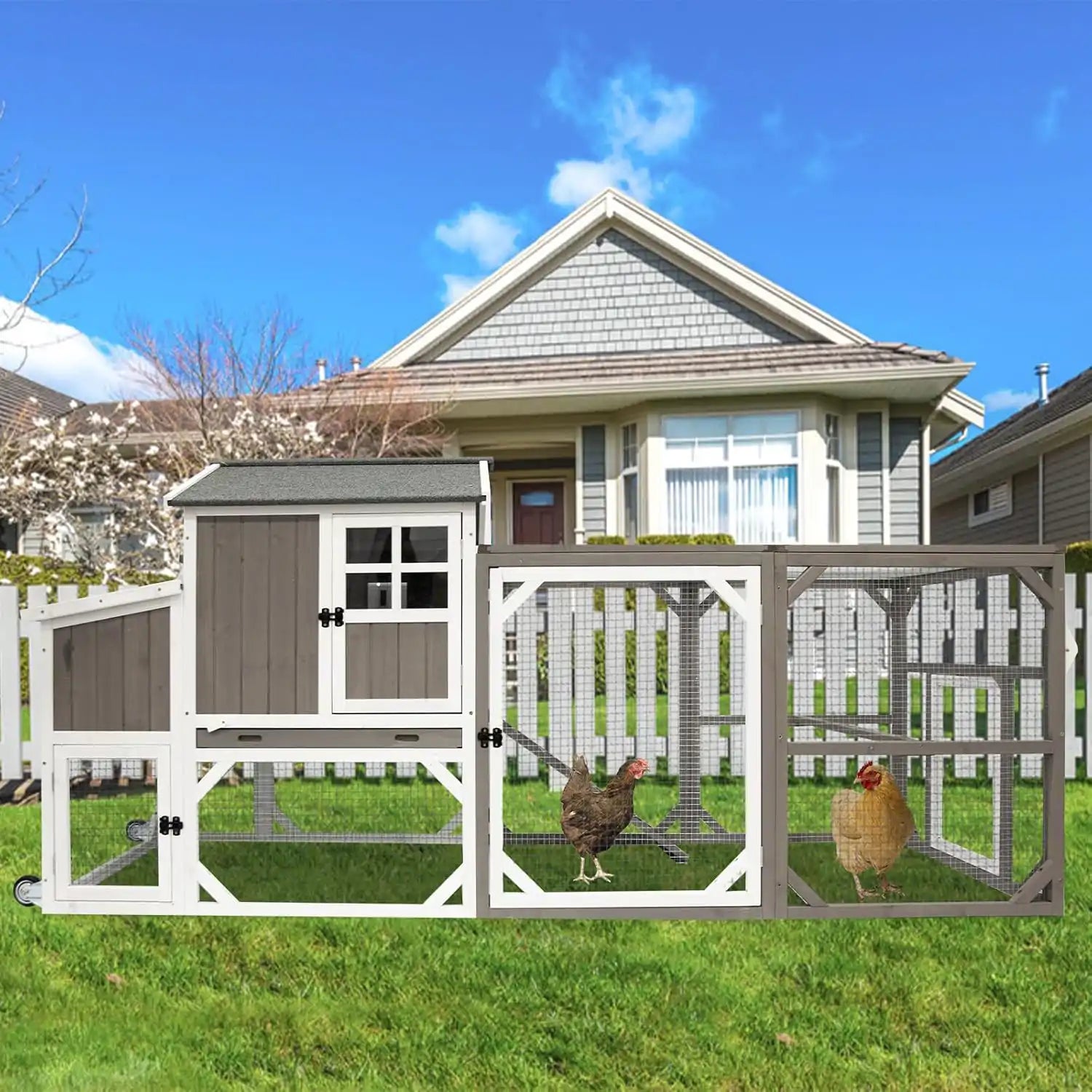 Elevated nesting area with flip-open lid for egg collection