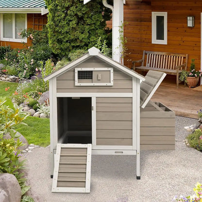 Pull-out tray system for easy coop cleaning