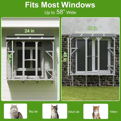 Multi-level cat window box for sunbathing and playing