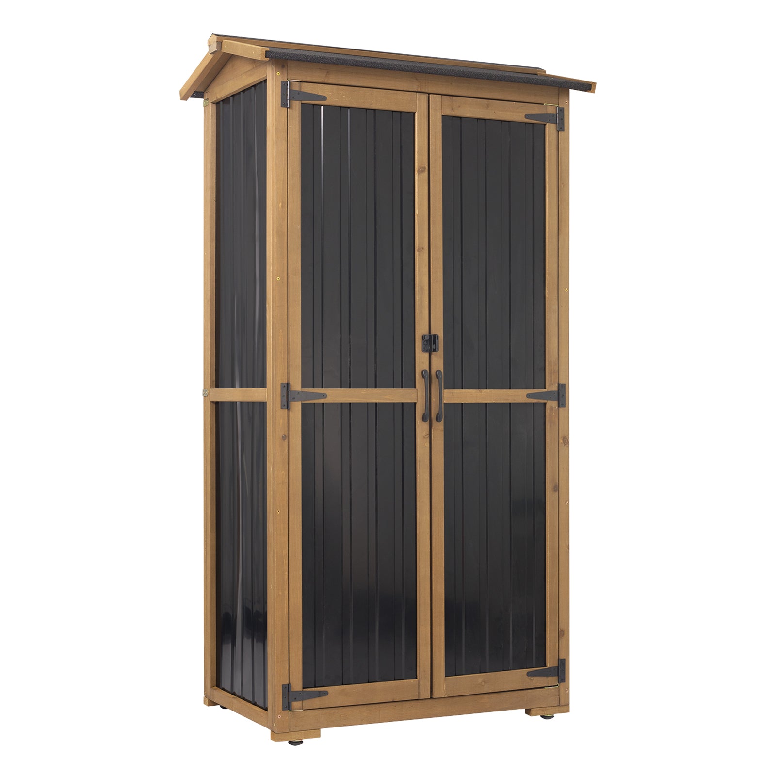 Outdoor Storage Cabinet with Shelves, Waterproof Roof-GF37