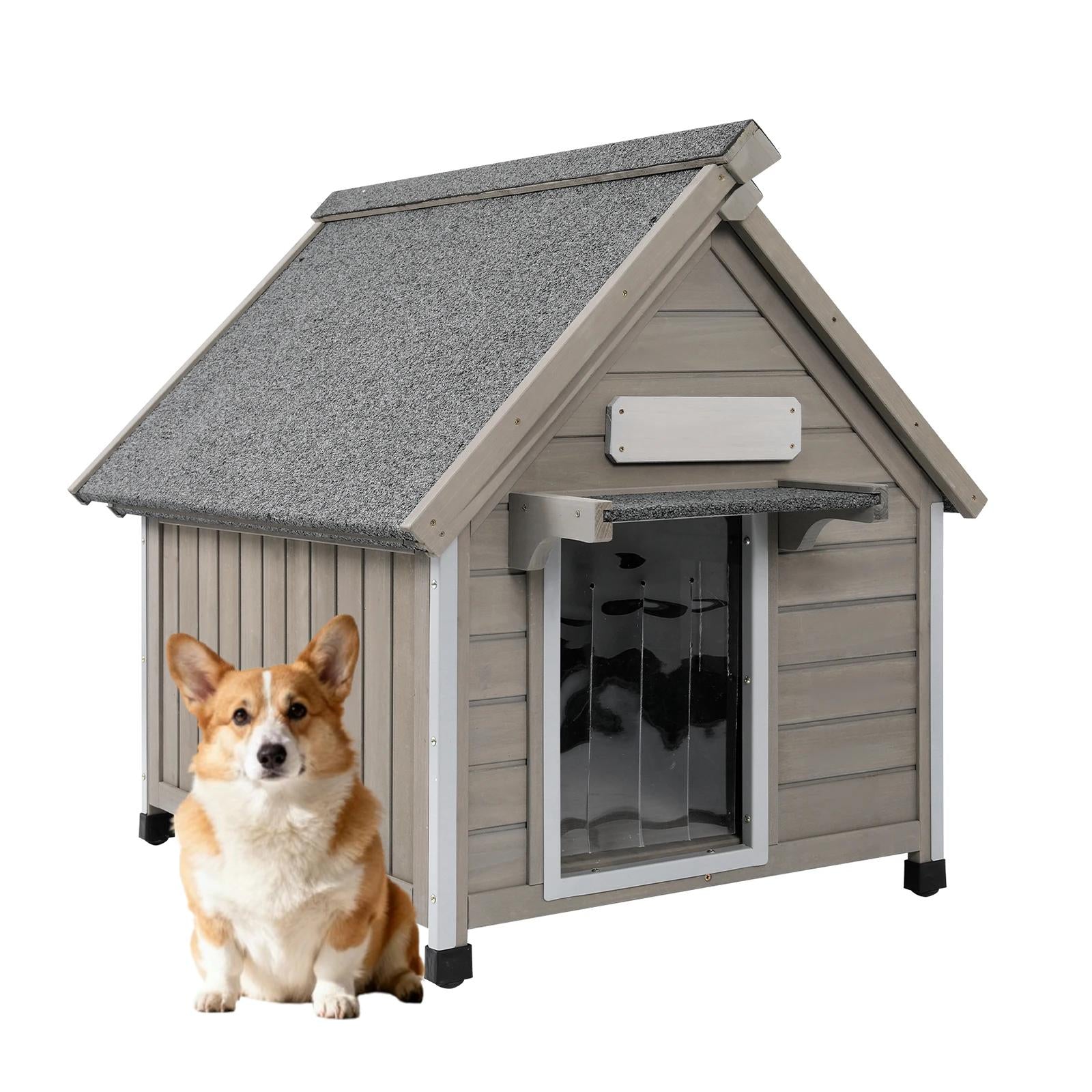 Dog House(20.5"L~30.5"L)-Metal Chew-Proof & Waterproof Roof - PET45