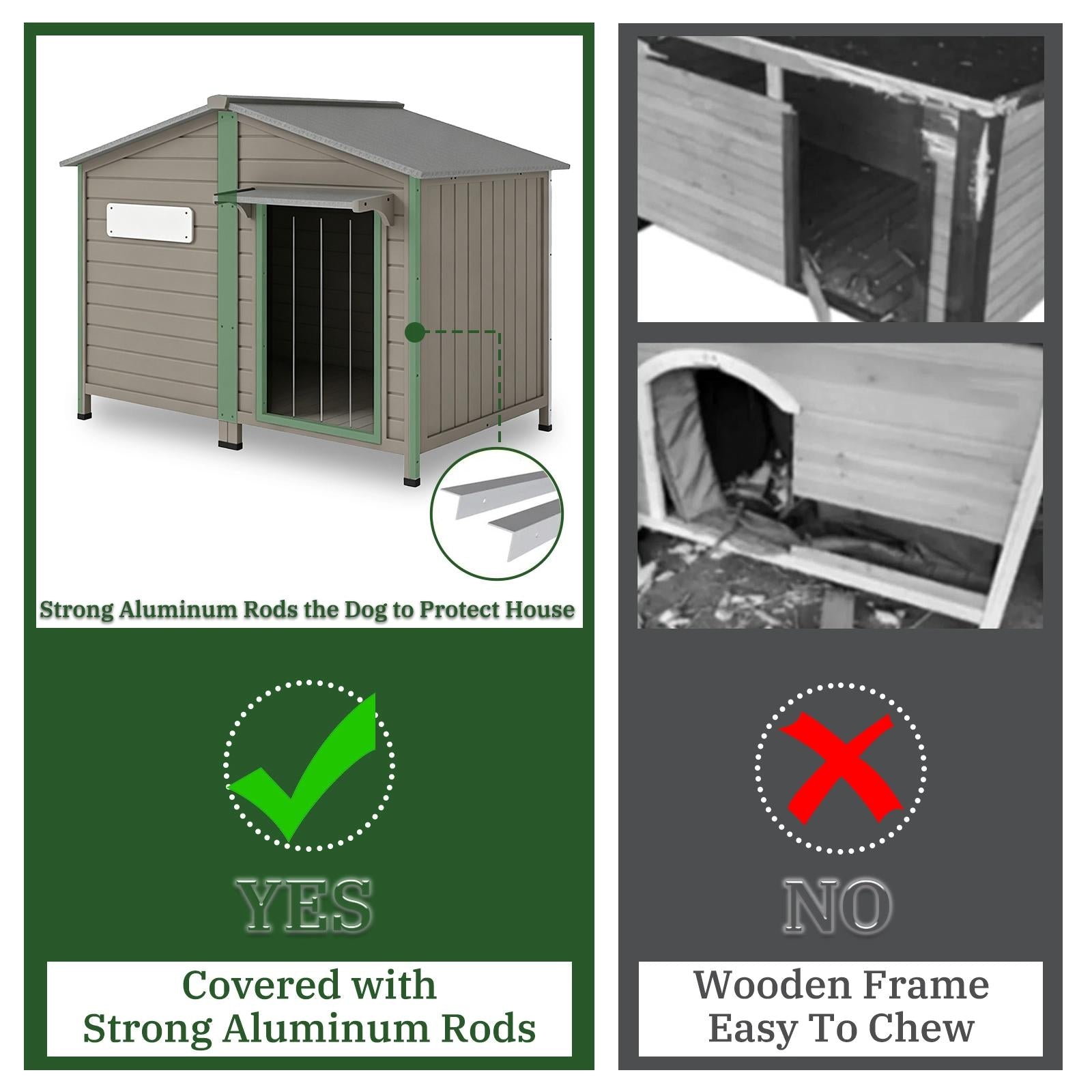 XL Dog House (55.1"L) - Chew-Proof Metal & Waterproof - PET57