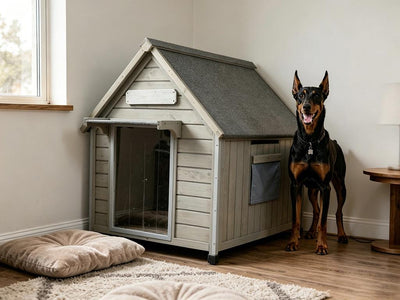 Dog House(20.5"L~30.5"L)-Metal Chew-Proof & Waterproof Roof - PET45