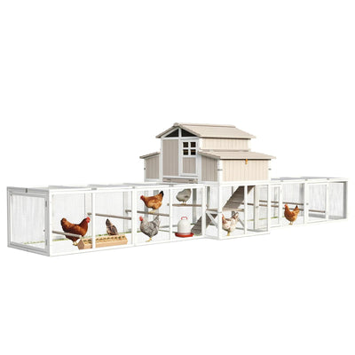 Large Expandable Chicken Coop – Predator-Proof Modular Hen House with Run (PET85 + PET88 Extensions)