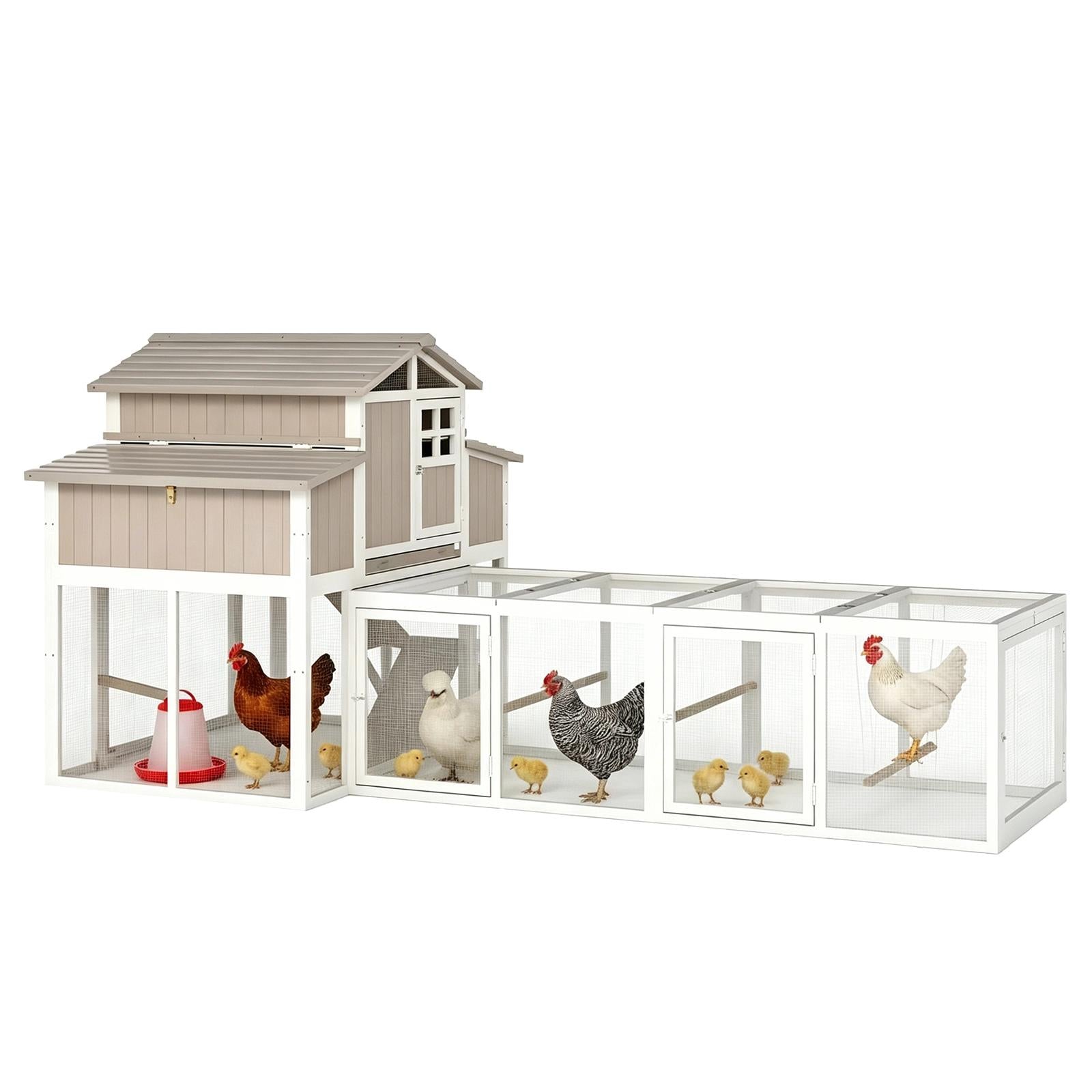 Large Expandable Chicken Coop – Predator-Proof Modular Hen House with Run (PET85 + PET88 Extensions)
